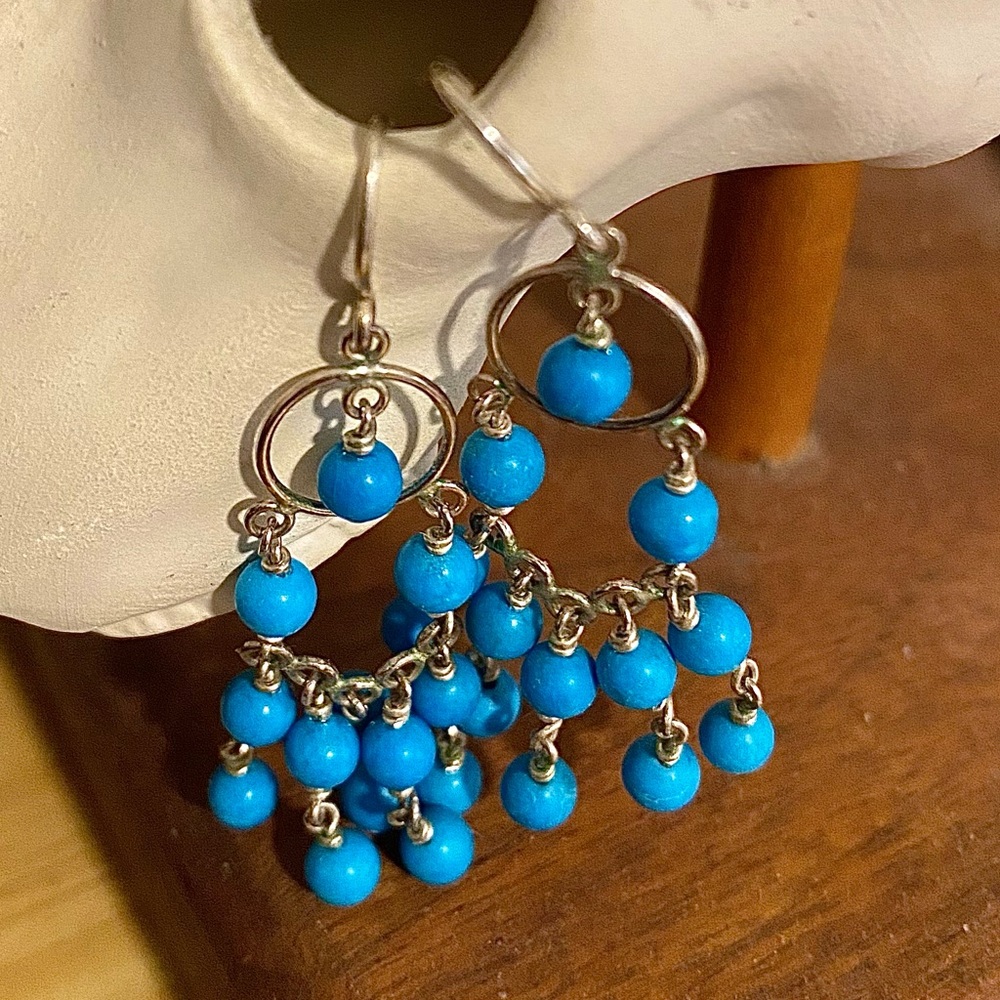 Chandelier Style Turquoise Earrings